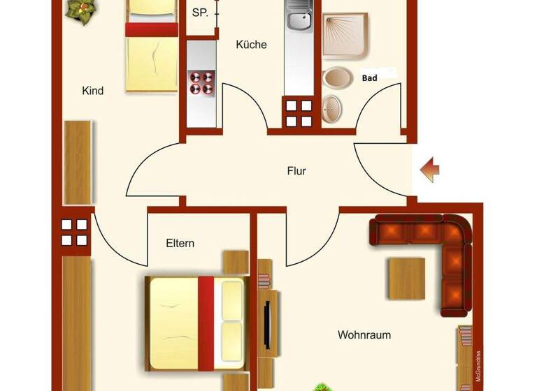 Wohnung zum Kauf 95.000 € 3 Zimmer 49 m² 3. Geschoss frei ab sofort Am Vogelbusch 30 Lesum Bremen / Lesum 28717