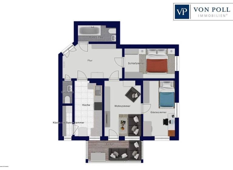 Wohnung zum Kauf 285.000 € 3 Zimmer 85,8 m² 1. Geschoss Südvorstadt-West Dresden 01187