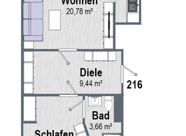 Wohnung zum Kauf 180.000 € 2 Zimmer 71,6 m² 2. Geschoss Bad Mergentheim 97980