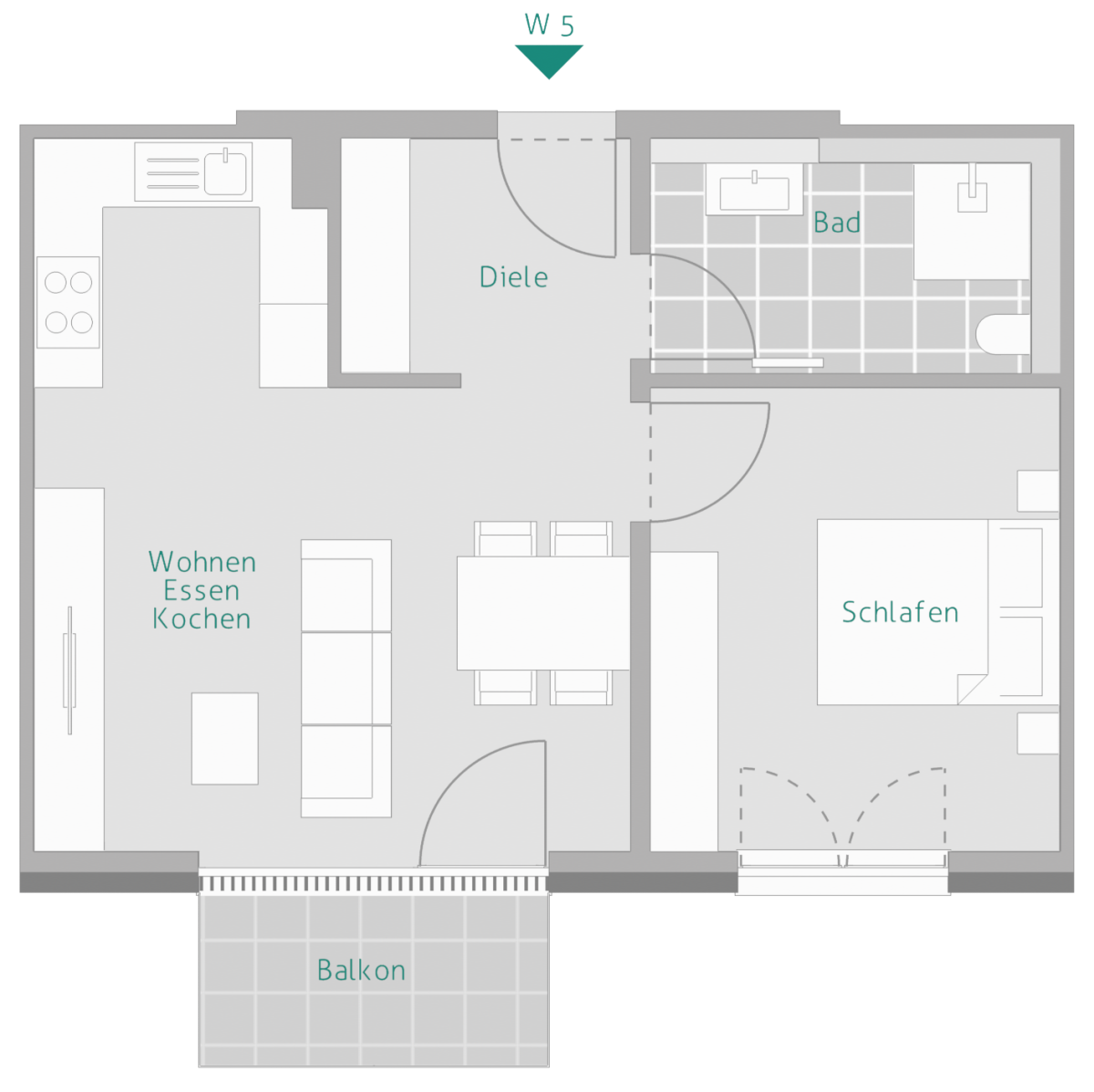 Wohnung zum Kauf provisionsfrei 386.000 € 2 Zimmer 52,3 m²<br/>Wohnfläche 1.<br/>Geschoss Uhlandstraße 10 Gärtringen Gärtringen 71116