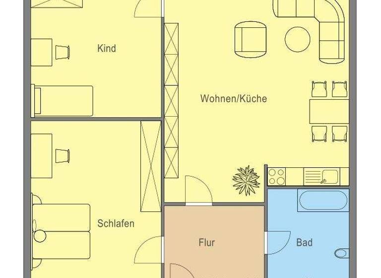 Wohnung zur Miete 489 € 2,5 Zimmer 51,1 m² 1. Geschoss Grabenstraße 12 Stoppenberg Essen 45141