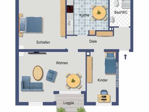 Wohnung zum Kauf provisionsfrei 230.000 € 3 Zimmer 77,3 m² 1. Geschoss Frankenstraße 18 Gremberghoven Köln 51148