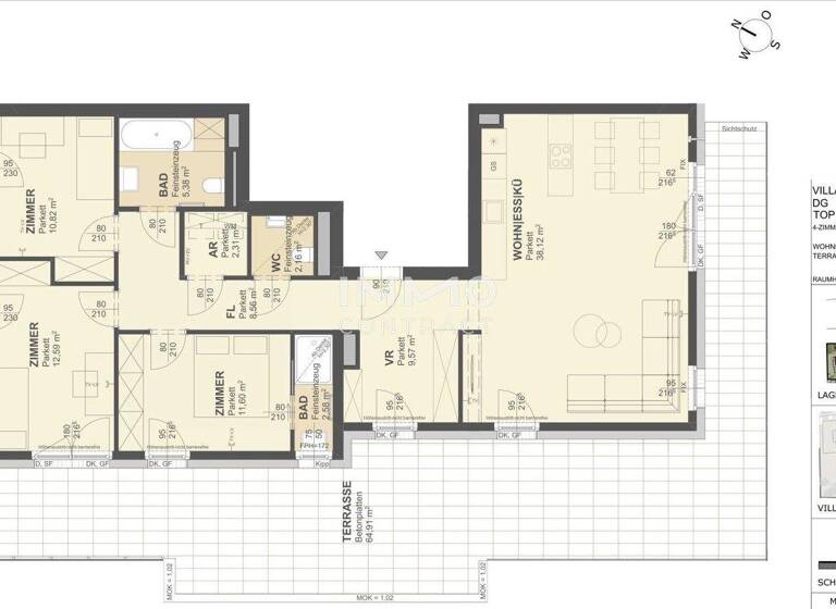 Penthouse zum Kauf - Erstbezug 880.000 € 4 Zimmer 103,7 m² Krems an der Donau 3500