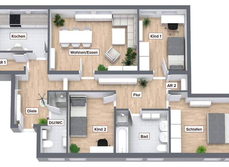 Wohnung zur Miete 460 € 4 Zimmer 123 m² EG frei ab sofort Thüringer Straße 3a Oberwildflecken Wildflecken 97772