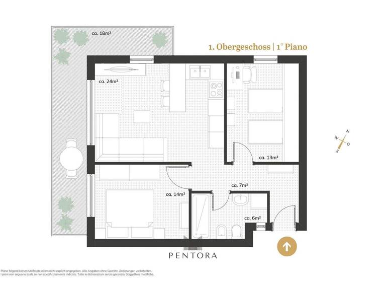 Wohnung zum Kauf 369.000 € 3 Zimmer 63 m² 1. Geschoss Meran 39012
