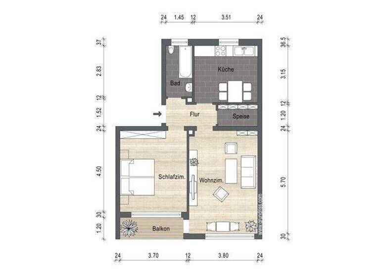 Wohnung zum Kauf 198.000 € 2,5 Zimmer 60,4 m² EG Neumarkt Neumarkt in der Oberpfalz 92318