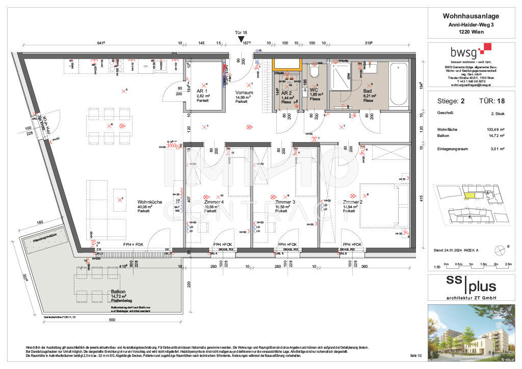 Wohnung zur Miete 1.502 € 4 Zimmer 103,5 m²<br/>Wohnfläche 2.<br/>Geschoss ab sofort<br/>Verfügbarkeit Anni-Haider-Weg 3 Wien 1220