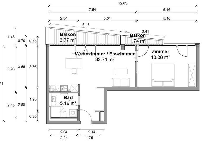 Wohnung zur Miete 1.805 € 2 Zimmer 62 m² 7. Geschoss frei ab 01.03.2026 Zimmerstraße 93 Mitte Berlin 10117