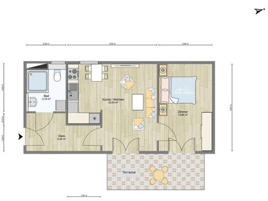 Wohnung zur Miete - Erstbezug 767 € 2 Zimmer 51 m² frei ab 01.06.2026 Fleischervorstadt Greifswald 17489