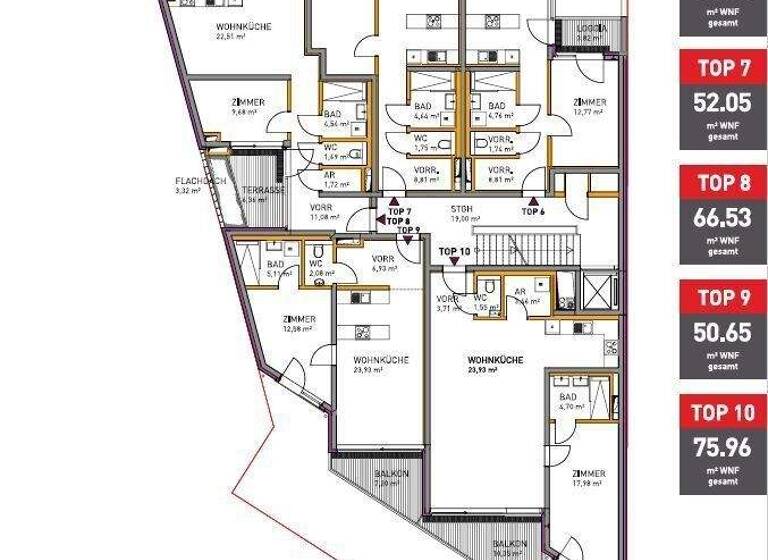 Wohnung zum Kauf 285.750 € 2 Zimmer 53,3 m² 2. Geschoss Quadenstraße Wien 1220