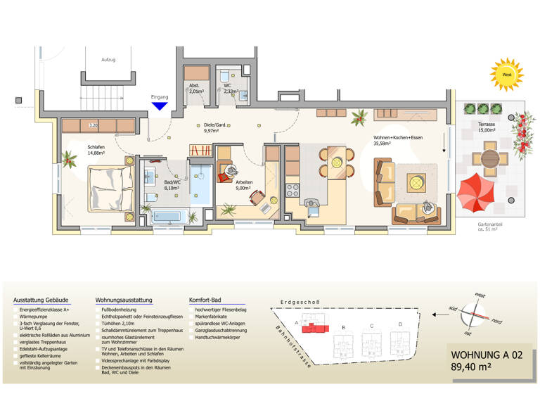 Wohnung zum Kauf - Erstbezug provisionsfrei 478.000 € 3 Zimmer 89 m² EG Bahnhofstraße 54 Freinsheim 67251