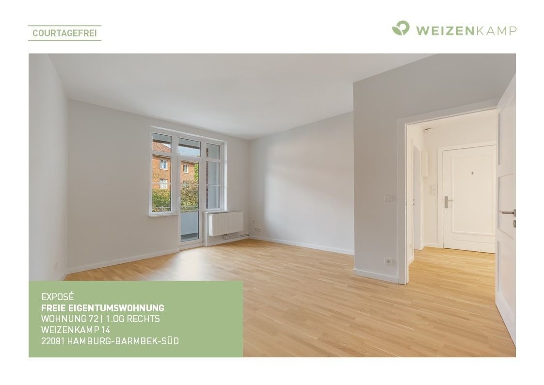 Wohnung zum Kauf provisionsfrei 465.000 € 2,5 Zimmer 65,6 m²<br/>Wohnfläche ab sofort<br/>Verfügbarkeit Weizenkamp 14 Barmbek - Süd Hamburg 22081