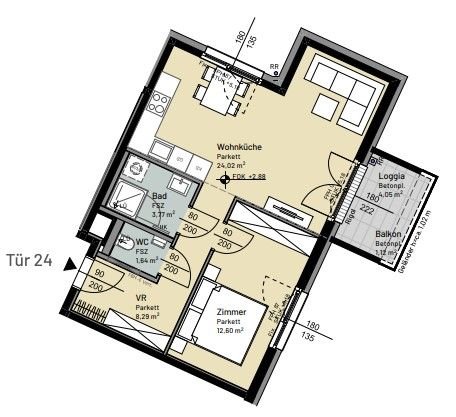 Wohnung zur Miete 790 € 2 Zimmer 50,3 m²<br/>Wohnfläche 1.<br/>Geschoss Wien 1210