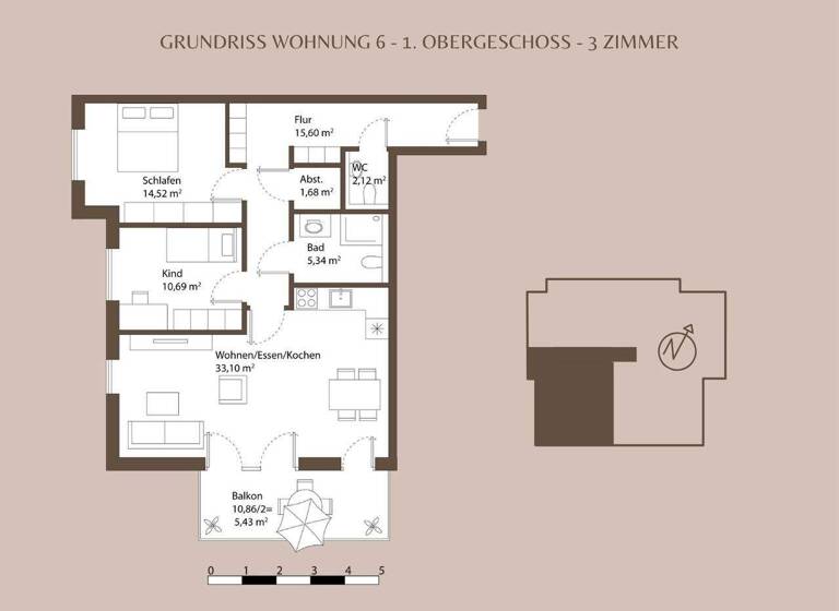 Wohnung zum Kauf - Erstbezug provisionsfrei 685.000 € 3 Zimmer 88,5 m² 1. Geschoss Westenviertel Regensburg 93049