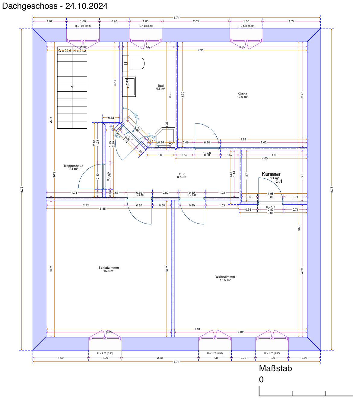 Wohnung zur Miete 420 € 2 Zimmer 59,5 m²<br/>Wohnfläche 2.<br/>Geschoss ab sofort<br/>Verfügbarkeit Friedrich-Ebert-Str. 65 Tangermünde Tangermünde 39590