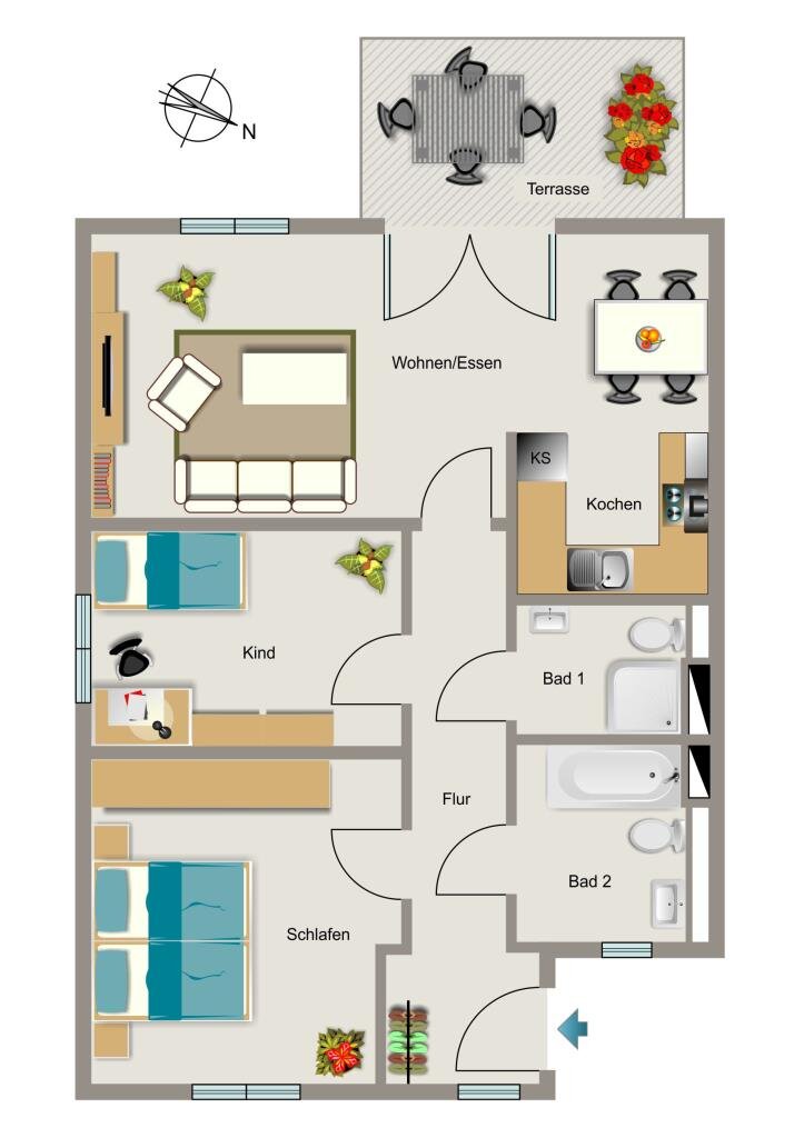 Wohnung zur Miete 841 € 3 Zimmer 75,7 m²<br/>Wohnfläche EG<br/>Geschoss 01.03.2025<br/>Verfügbarkeit Wiebuschweg 6 Langendreer Bochum 44892