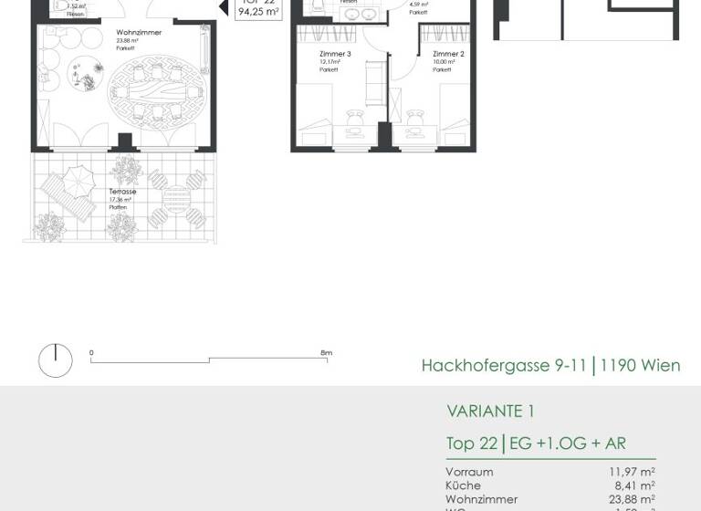 Maisonette zum Kauf - Erstbezug 798.000 € 94,3 m² EG Hackhofergasse 9 Wien,Döbling 1190