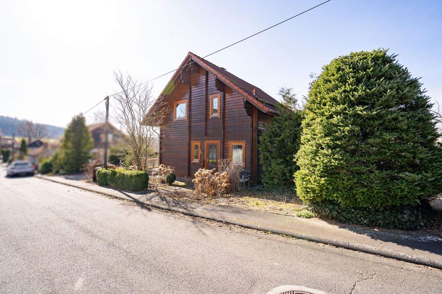 Immobilie in Hilders - Hilders: Ferienhaus / Holzblockhaus mit 2 Ferienwohnungen + Kellerwohnung inkl. Schäferwagen - Bild 1