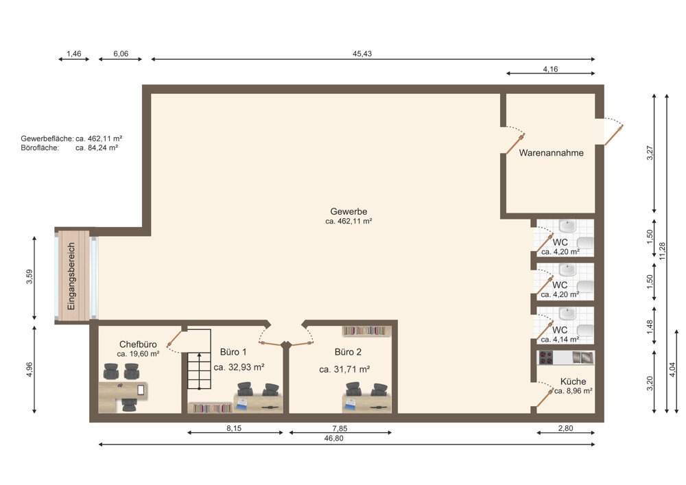 Büro-/Praxisfläche zur Miete 3.005 € Liebknechtstraße Magdeburg 39110