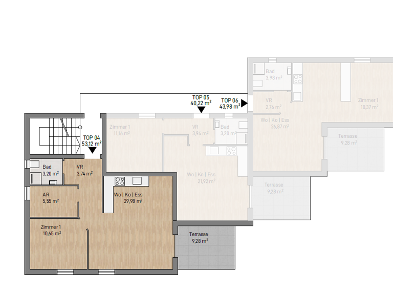 Wohnung zur Miete 712 € 2 Zimmer 53,1 m² 1. Geschoss Gottschedgasse 34 Sankt Peter Graz 8042