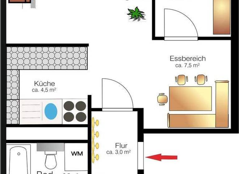 Wohnung zur Miete 375 € 3 Zimmer 56,3 m² 4. Geschoss frei ab sofort Sonnenstraße 51 Hohenstein-Ernstthal 09337