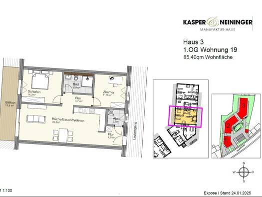 Wohnung zum Kauf provisionsfrei 464.000 € 3 Zimmer 85,4 m² Hauptstraße 82 Lauf 77886