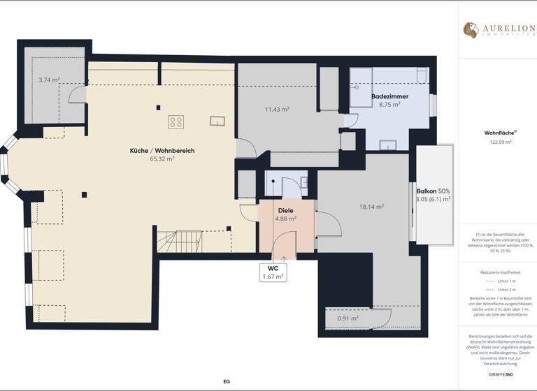 Wohnung zum Kauf 369.000 € 6 Zimmer 174,5 m² 3. Geschoss Klingenberg Klingenberg am Main 63911