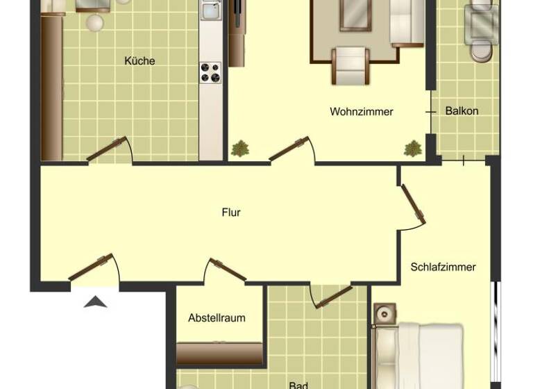 Wohnung zur Miete 399 € 2,5 Zimmer 58,6 m² 5. Geschoss Veistraße 84 Heessen Hamm 59073