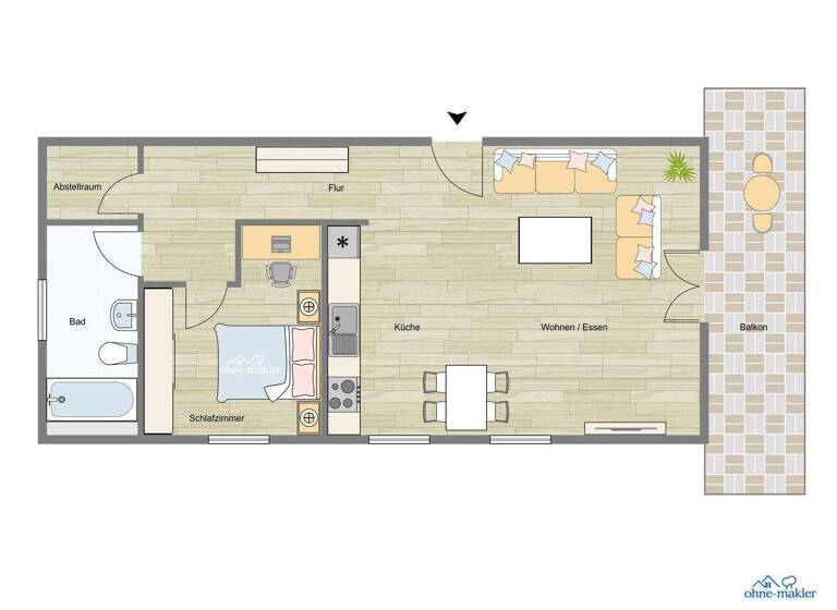 Wohnung zur Miete 690 € 2,5 Zimmer 63 m² EG frei ab 01.05.2026 Oesede Georgsmarienhütte 49124