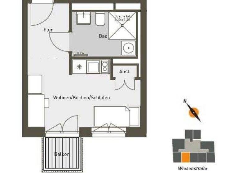 Studio zur Miete - Erstbezug 778 € 1 Zimmer 25,3 m² 3. Geschoss frei ab 01.04.2026 Wiesenstraße 11 Gesundbrunnen Berlin 13357