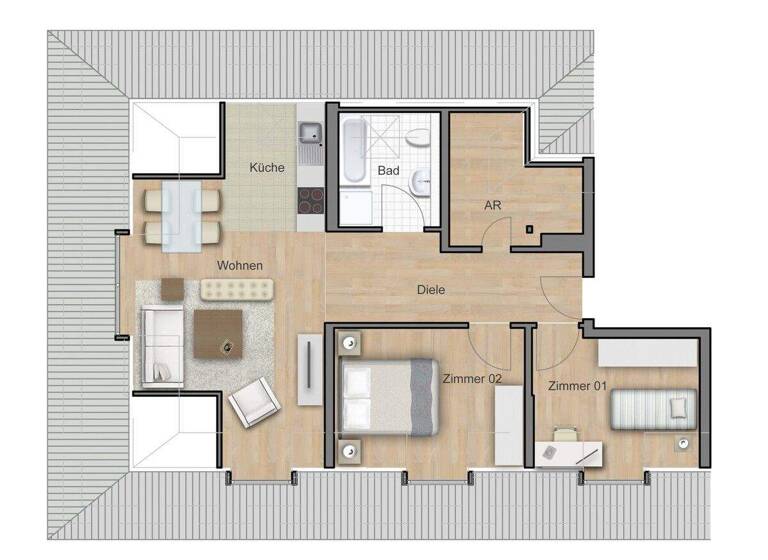 Wohnung zur Miete 750 € 3 Zimmer 80 m² Rheinstraße 27 Bad Kreuznach 55543