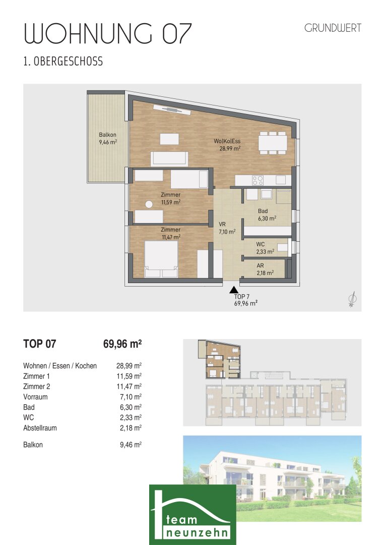 Wohnung zum Kauf 235.697 € 3 Zimmer 69,4 m²<br/>Wohnfläche 1.<br/>Geschoss Steinkläublweg 2 Hart bei Graz 8075