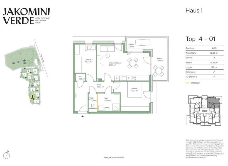 Wohnung zum Kauf - Erstbezug 381.000 € 3 Zimmer 73 m² 4. Geschoss Kasernstraße 30I Jakomini Graz,06.Bez.:Jakomini 8010