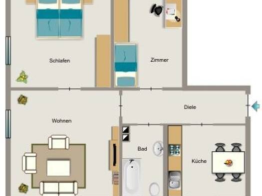 Wohnung zur Miete 568 € 2,5 Zimmer 57,4 m² 2. Geschoss frei ab 01.01.2027 Starweg 39 Brambauer Lünen 44536