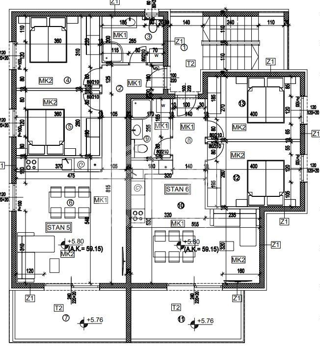 Wohnung zum Kauf 255.000 € 2 Zimmer 65 m²<br/>Wohnfläche 2.<br/>Geschoss Trogir center