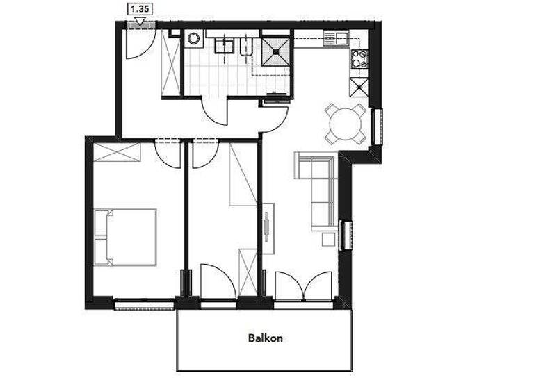 Studio zur Miete - Erstbezug 1.056 € 3 Zimmer 66 m² 1. Geschoss Marktstraße 3 Quickborn 25451