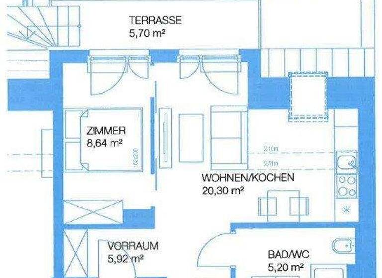 Terrassenwohnung zum Kauf 240.000 € 2 Zimmer 40,1 m² 1. Geschoss Süßenbrunner Straße Wien 1220