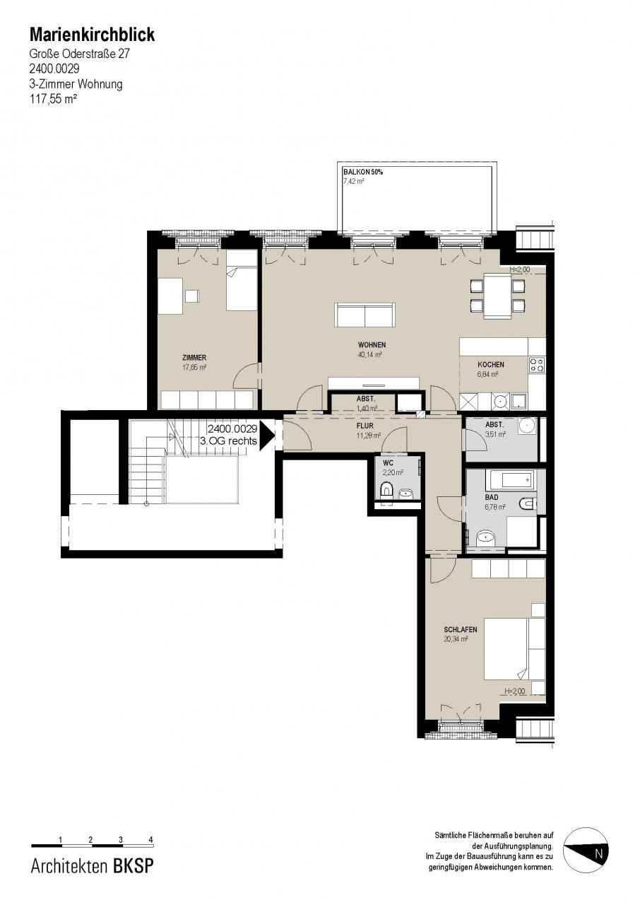 Wohnung zur Miete 1.862 € 3 Zimmer 117,6 m²<br/>Wohnfläche 3.<br/>Geschoss 01.01.2025<br/>Verfügbarkeit Große Oderstraße 27 Oderpromenade Frankfurt (Oder) 15230