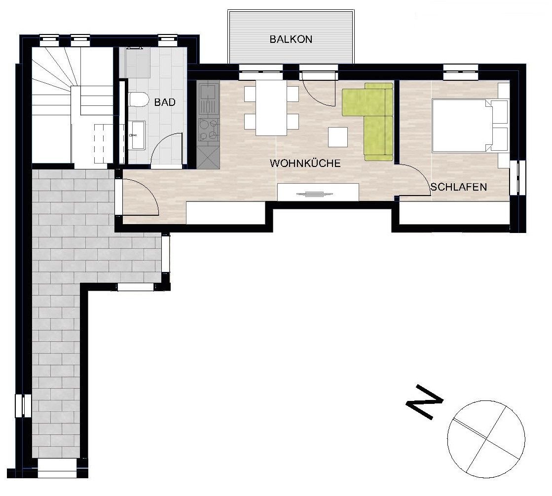 Studio zum Kauf provisionsfrei 190.000 € 2,5 Zimmer 38 m²<br/>Wohnfläche 1.<br/>Geschoss Tuttlingen Tuttlingen 78532