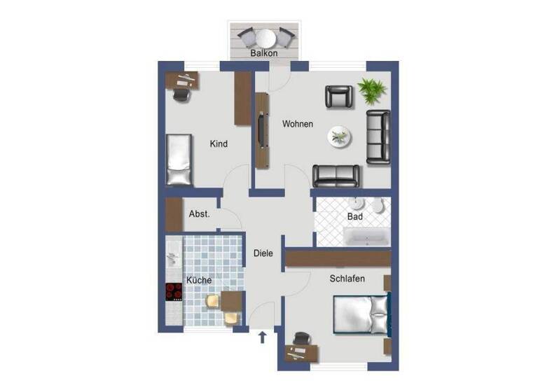 Wohnung zum Kauf provisionsfrei 256.700 € 3 Zimmer 74 m² 5. Geschoss Etzelstraße 231 Weidenpesch Köln 50739