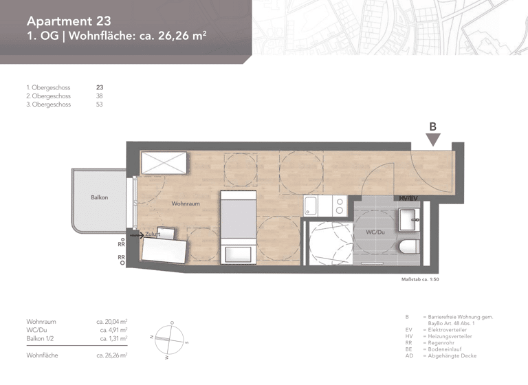 Wohnung zum Kauf provisionsfrei 272.500 € 1 Zimmer 26 m²<br/>Wohnfläche ab sofort<br/>Verfügbarkeit Ramersdorf-Perlach München 81549