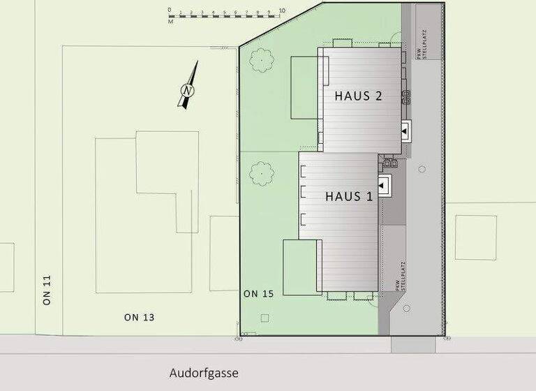 Doppelhaushälfte zur Miete - Erstbezug 2.529 € 4 Zimmer 132,9 m² 278 m² Grundstück Audorfgasse Wien 1210