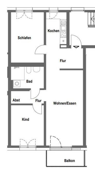 Wohnung zur Miete 743 € 3 Zimmer 70,1 m² 2. Geschoss Geschwister-Scholl-Straße 6 Herzogenaurach 91074