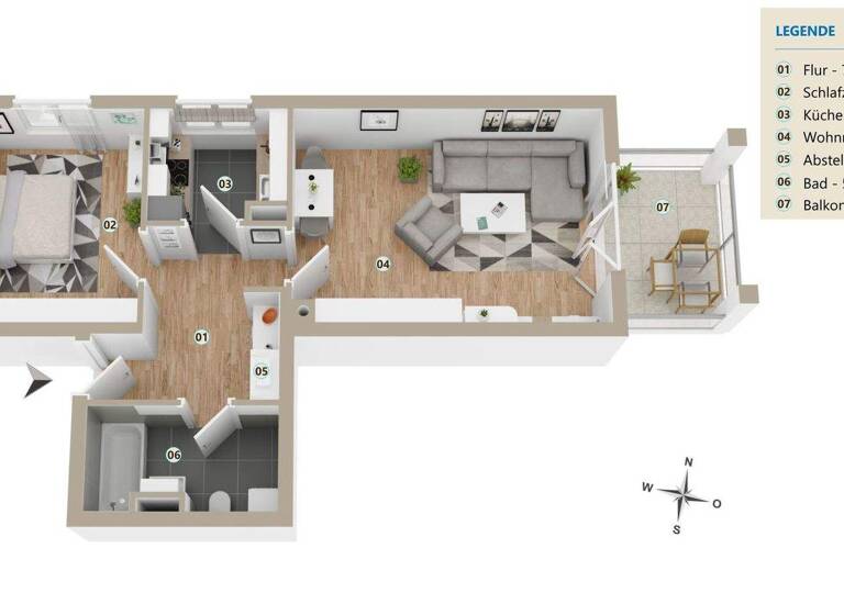 Wohnung zum Kauf 334.000 € 2 Zimmer 58,4 m² 1. Geschoss Ottobrunn 85521