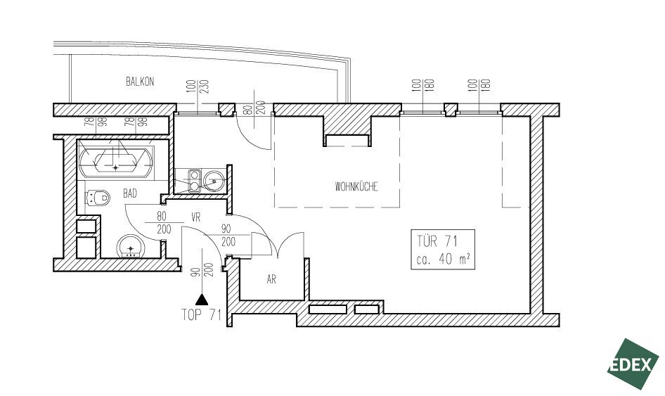 Wohnung zur Miete 640 € 1 Zimmer 39,7 m²<br/>Wohnfläche 6.<br/>Geschoss 15.03.2025<br/>Verfügbarkeit Bäuerlegasse Wien 1200