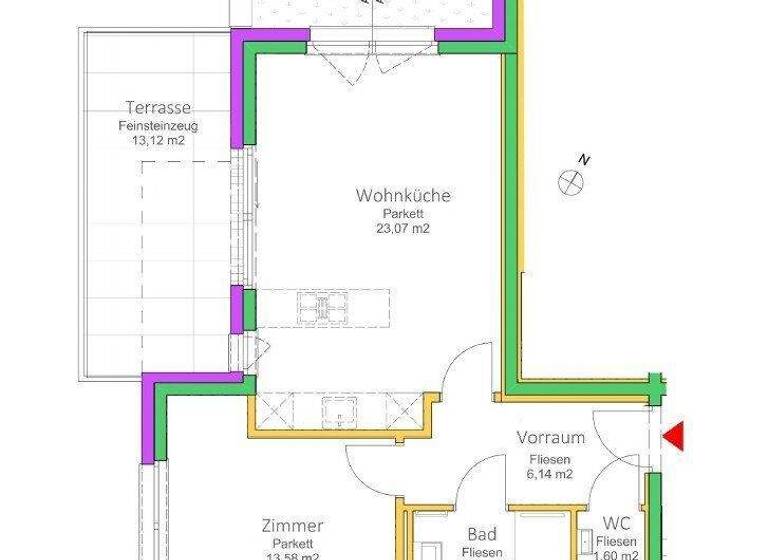 Wohnung zur Miete 1.251 € 2 Zimmer 50,2 m² 1. Geschoss frei ab 01.05.2026 Fischerstrand Wien 1220