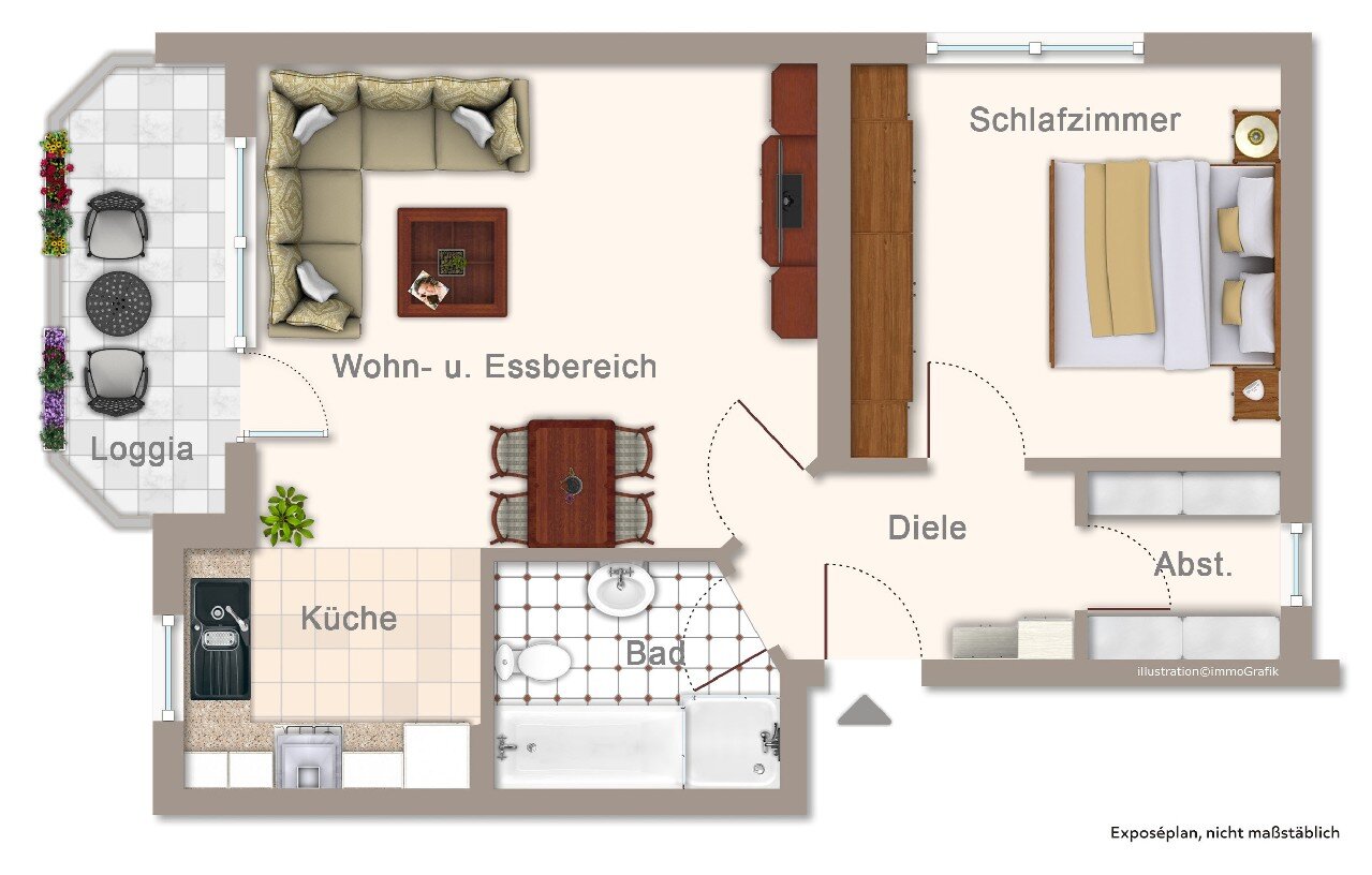 Wohnung zur Miete 600 € 2 Zimmer 56 m²<br/>Wohnfläche EG<br/>Geschoss Küppersteg Leverkusen 51373