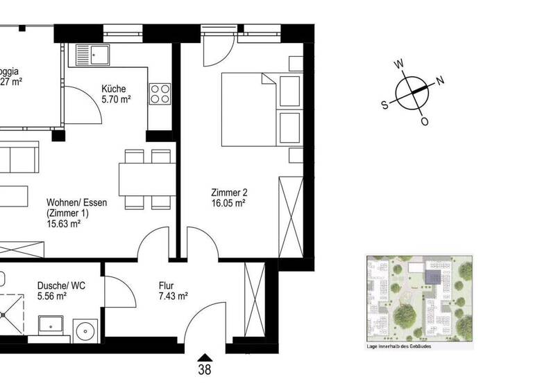 Wohnung zum Kauf - Erstbezug provisionsfrei 425.000 € 2 Zimmer 54 m² 3. Geschoss Haslach Freiburg 79115