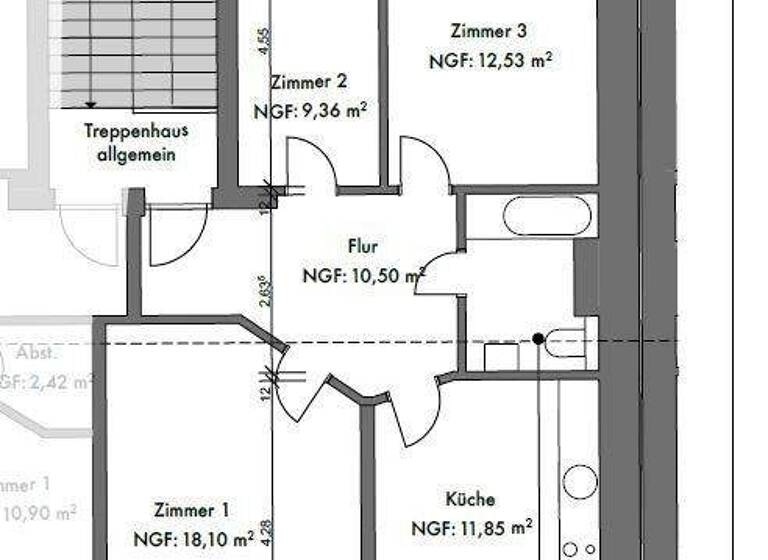 Wohnung zum Kauf provisionsfrei 173.820 € 3 Zimmer 67,1 m² 4. Geschoss Johannesvorstadt Erfurt 99085
