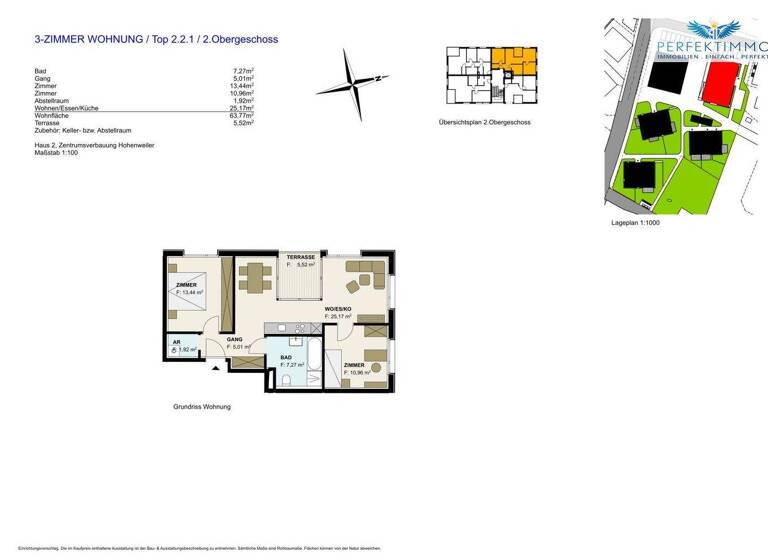 Wohnung zum Kauf 429.000 € 3 Zimmer 63,8 m² 2. Geschoss Hohenweiler 6914